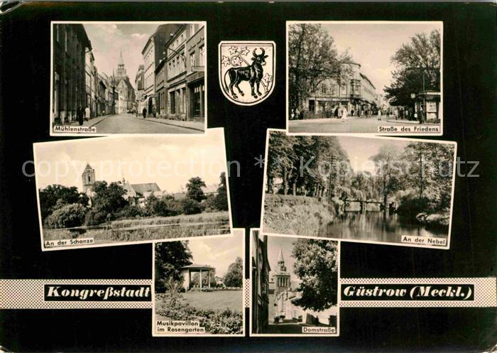 Guestrow Mecklenburg Vorpommern Muehlenstrasse Strasse des Friedens Nebel Dom Mu