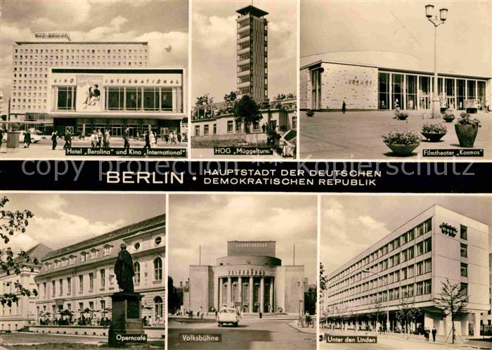 BERLIN  CITY Hotel Berolina Kino International HOG Mueggelturm Filmtheater Kosmo