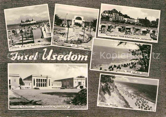 Insel Usedom Ahlbeck Seebruecke Bansin Musikpavillon Heringsdorf FDGB Erholungsh