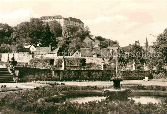 Blankenburg Harz Terrassengarten mit Blick zum Schloss