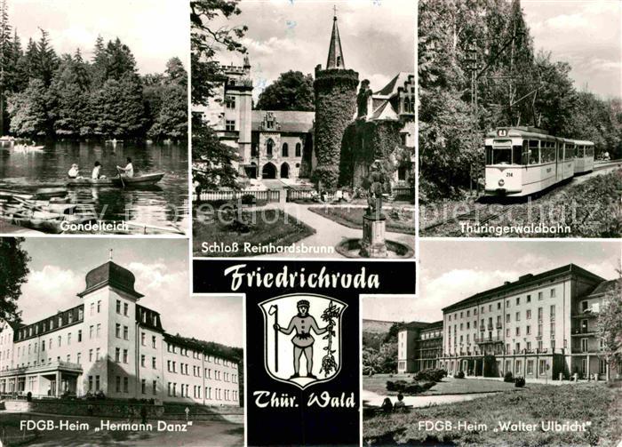 Friedrichroda Gondelteich Schloss Reinhardsbrunn Thueringerwaldbahn FDGB Heime W