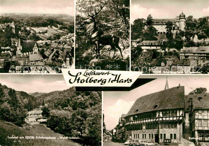 Stolberg Harz Panorama Blick von der Lutherbuche FDGB Erholungsheime Ludetal Rat