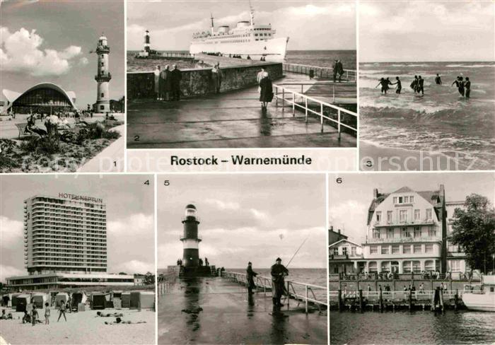 Warnemuende Ostseebad Konsum Gaststaette Teepott Leuchtturm Mole Faehre Strand H