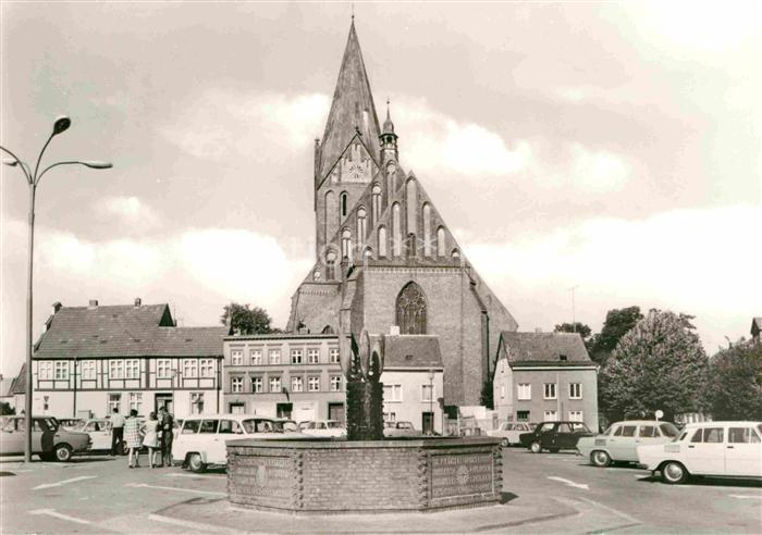 Barth Marktplatz Brunnen St Marien Kirche