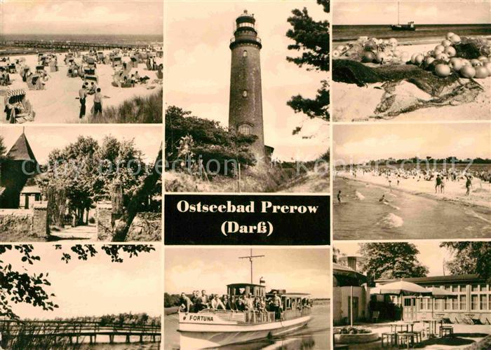 Prerow Ostseebad Strand Leuchtturm Ausflugsdampfer Gaststaette Restaurant