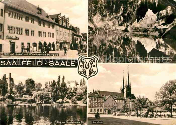 Saalfeld Saale HO Hotel Anker HO Milchbar Marktplatz Feengrotten Gralsburg Gonde