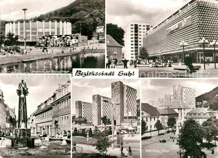 Suhl Thueringer Wald Stadthalle der Freundschaft C Warenhaus Karl Marx Platz Ste