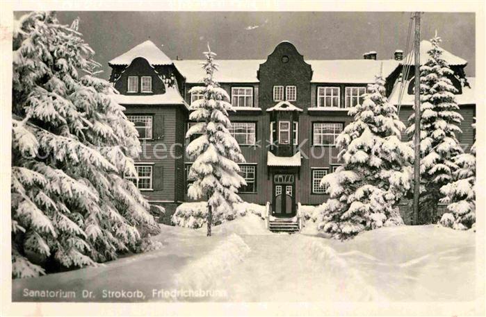 Friedrichsbrunn Harz Sanatorium Dr Strokorb im Winter