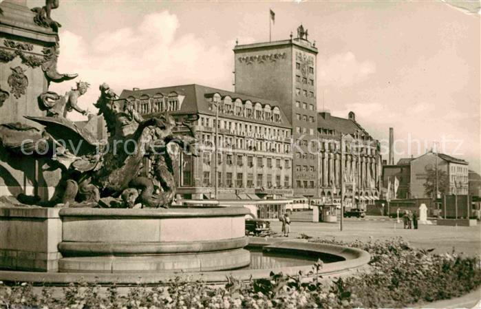 LEIPZIG Sachsen Karl Marx Platz Hochhaus Mendebrunnen