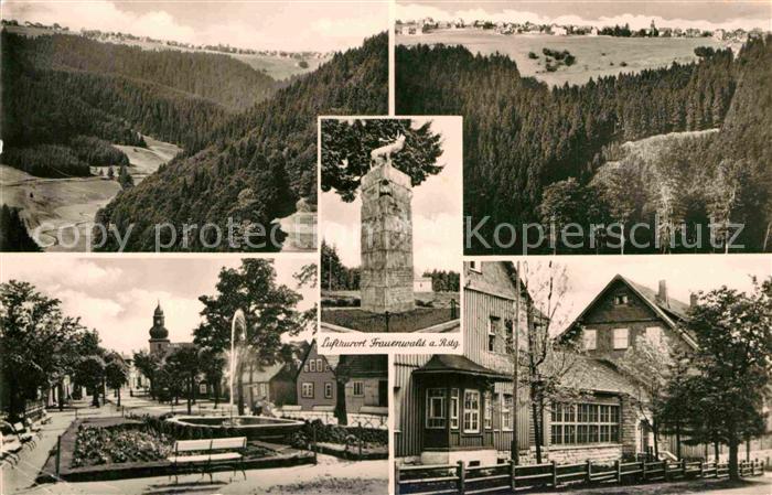 Frauenwald Thueringen Landschaftspanorama Monument Hirsch Skulptur Springbrunnen