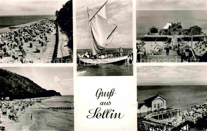 Sellin Ruegen Strand Segelboot Seebruecke