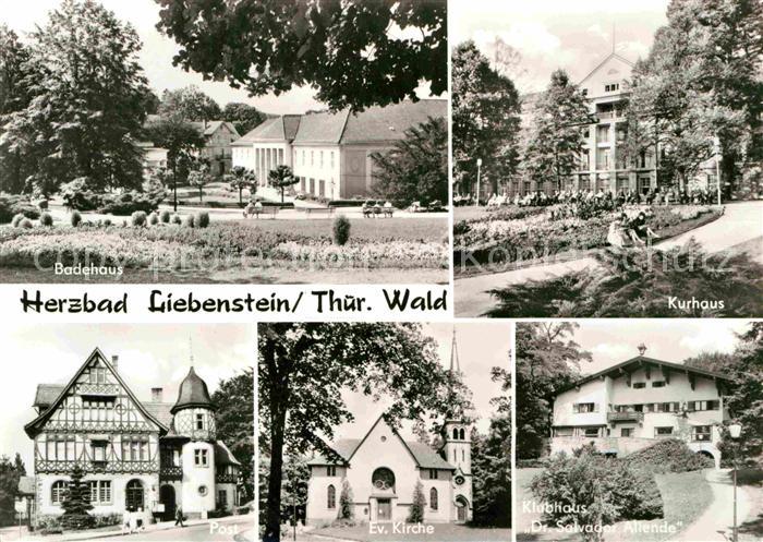 Bad Liebenstein Badehaus Kurhaus Post Kirche Klubhaus Kurort Thueringer Wald