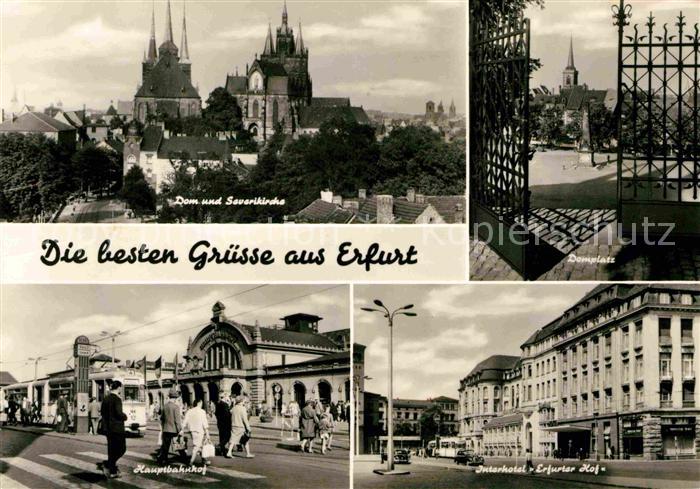 ERFURT  CITY Dom Severikirche Domplatz Denkmal Interhotel Erfurter Hof Hauptbahn
