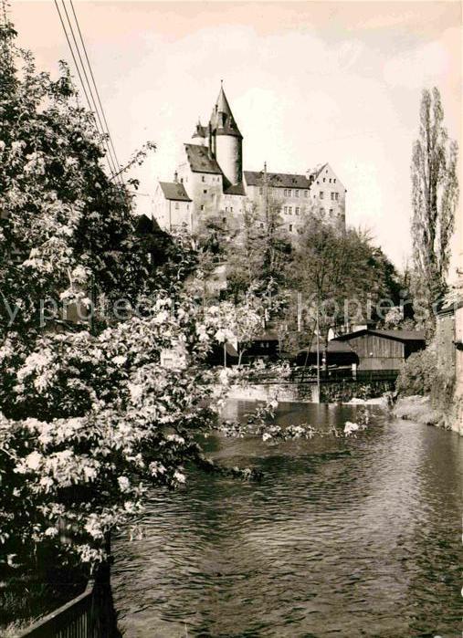 Schwarzenberg Erzgebirge Partie am Fluss Schloss