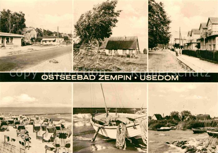 Zempin Teilansichten Strand Fischerboot