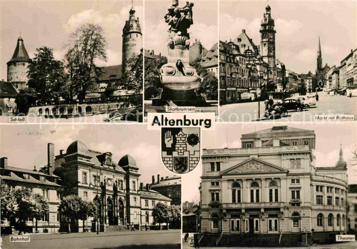 Altenburg Thueringen Schloss Skatbrunnen Markt Rathaus Theater Bahnhof