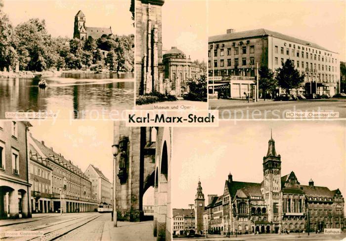 Karl-Marx-Stadt Schlossteich Schlosskirche Mueum Oper HO Hotel Chemnitzer Hof Kl
