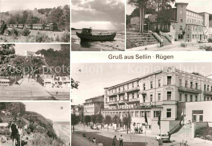 Sellin Ruegen Schmalspurbahn Putbus Goehren Strand Abendstimmung am Meer FDGB Er