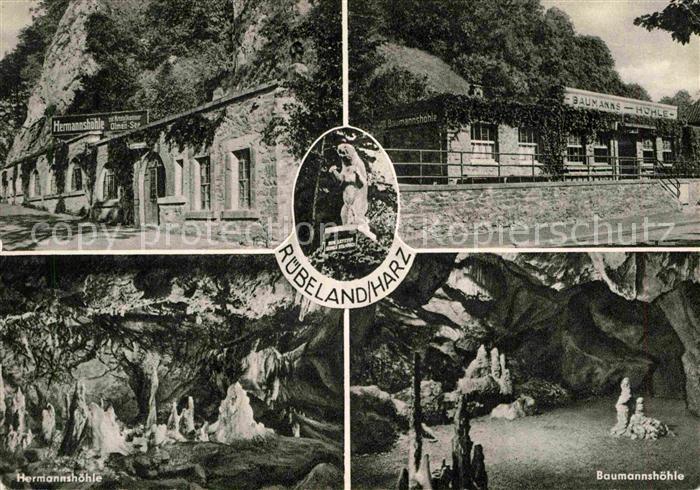 Ruebeland Harz Hermannshoehle Baumannshoehle Tropfsteinhoehle Hoehlenbaer Statue