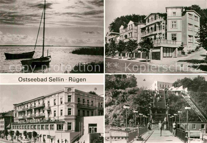 Sellin Ruegen Bodden Segelschiff Erholungsheim Hotel Frieden Treppe zum Strand