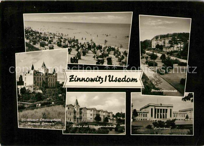 Zinnowitz Ostseebad Strandleben IG Wismut Erholungsheim Klement Gottwald Strasse