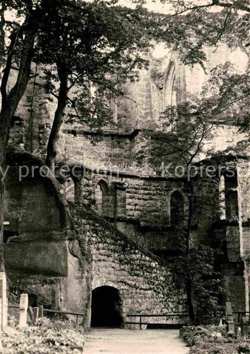 Oybin Sachsen Blick vom Bergfriedhof zur Klosterkirche Ruine Zittauer Gebirge