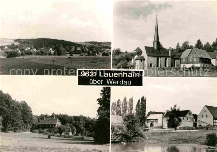 Lauenhain Werdau Panorama Ortsansicht mit Kirche