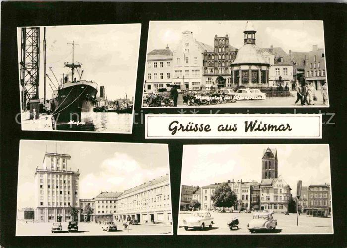 Wismar Mecklenburg Hafen Marktplatz Wasserkunst