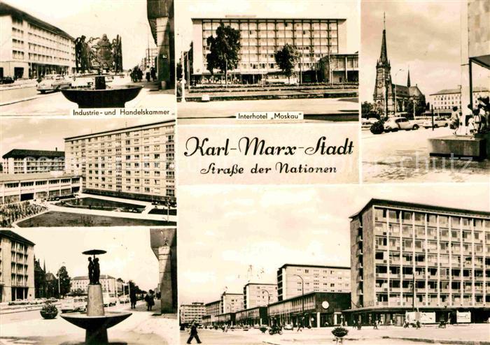 Karl-Marx-Stadt Strasse der Nationen Industrie und Handelskammer Interhotel Mosk