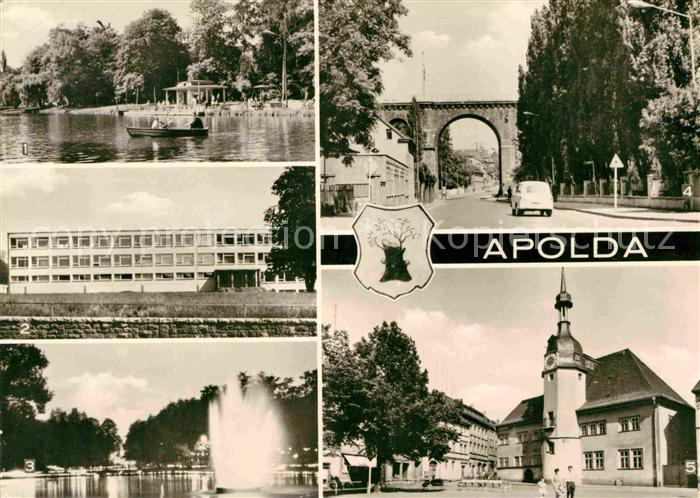 Apolda Logteich Polytechnische Oberschule Leuchtfontaene Viadukt Rathaus