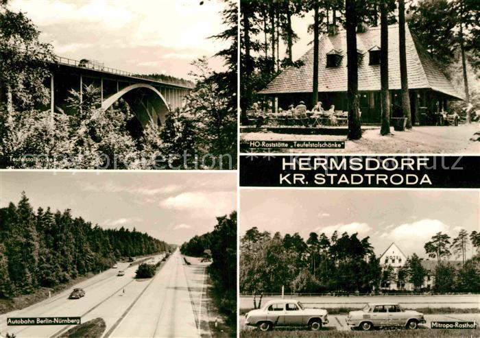 Hermsdorf Thueringen Teufelstalbruecke HO Raststaette Teufelstalschaenke Autobah