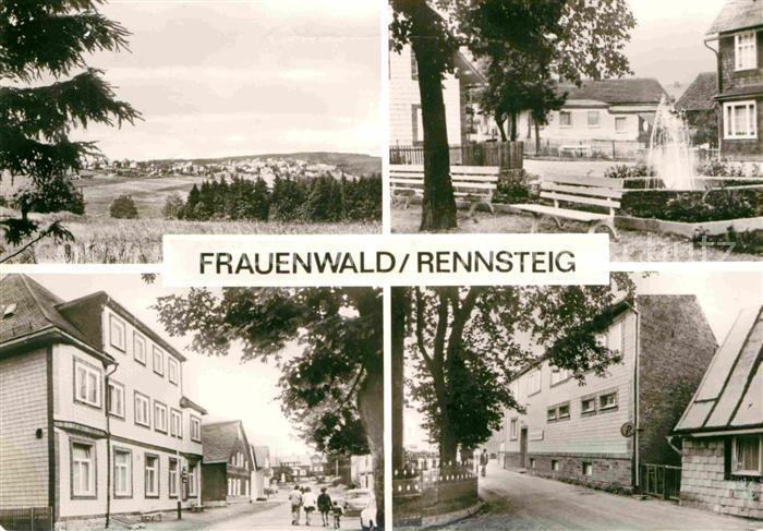Frauenwald Thueringen Panorama Wasserspiele FDGB Erholungsheim HO Einkaufszentru