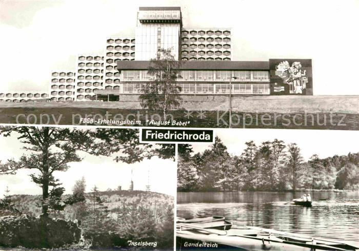 Friedrichroda FDGB Erholungsheim August Bebel Inselsberg Gondelteich