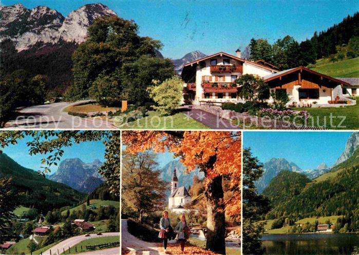 Ramsau Berchtesgaden Gasthaus Zur Hindenburglinde Herbststimmung Alpen Kirche