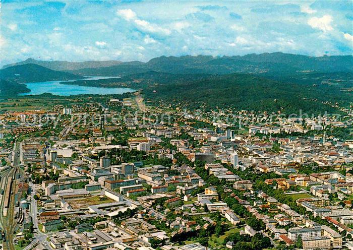 Klagenfurt Woerthersee Landeshauptstadt Fliegeraufnahme