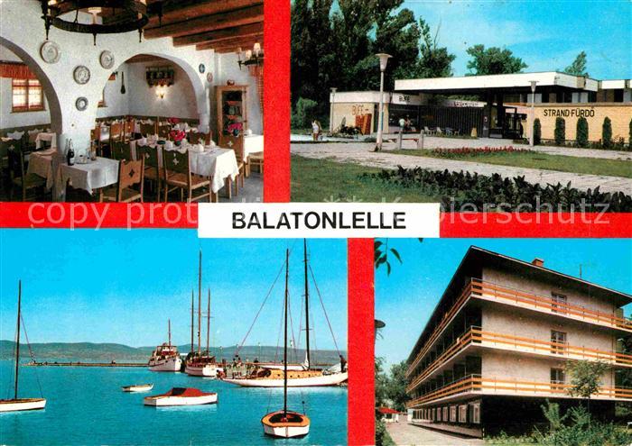 Balatonlelle Strandfuerdoe Strand Plattensee Restaurant Segelboot