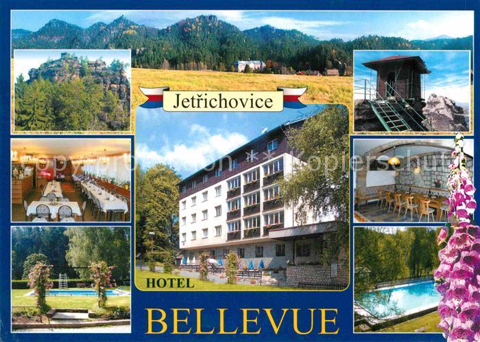 Jetrichovice Hotel Bellevue Restaurant Swimming Pool Felsen Berge Frauenschuh