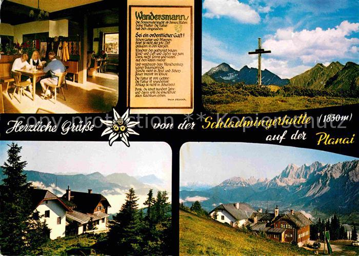 Schladmingerhuette auf der Planai Sinnspruch Gipfelkreuz A