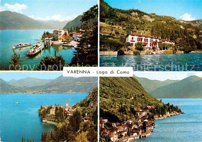 Varenna Lago di Como Panorama Kueste Hafen Alpen