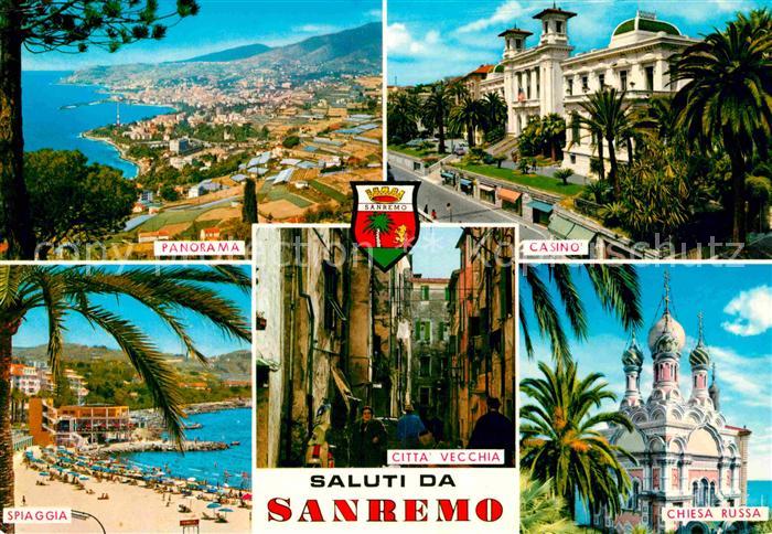 Sanremo Panorama Casino Chiesa Russa Citta vecchia Spiaggia Russische Kirche Alt