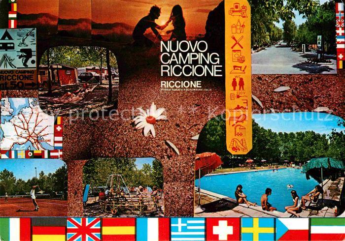 Riccione Nuovo Camping Swimming Pool Nationalflaggen