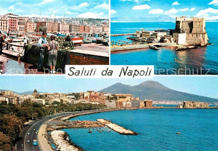 Napoli Neapel Hafen Alte Festung Uferstrasse Vulkan Vesuv