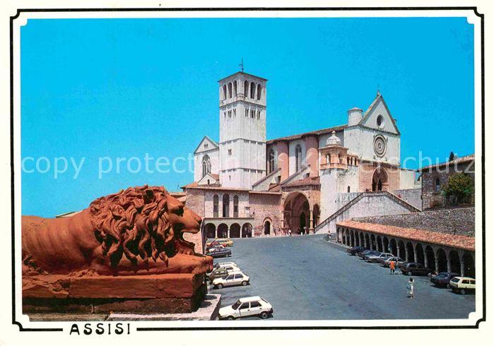 Assisi Umbria Basilica di San Francesco Basilika Loewenskulptur