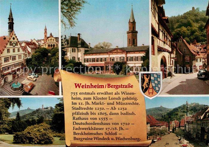 Weinheim Bergstrasse Marktplatz Schloss Park Teilansicht