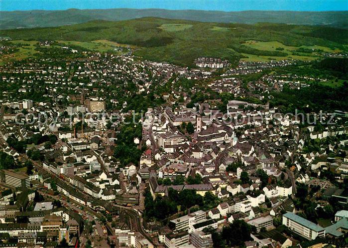 Siegen Westfalen Fliegeraufnahme Ober- und Unterstadt