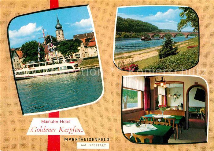 Marktheidenfeld Mainuferhotel Goldener Karpfen Anlegestelle Bruecke