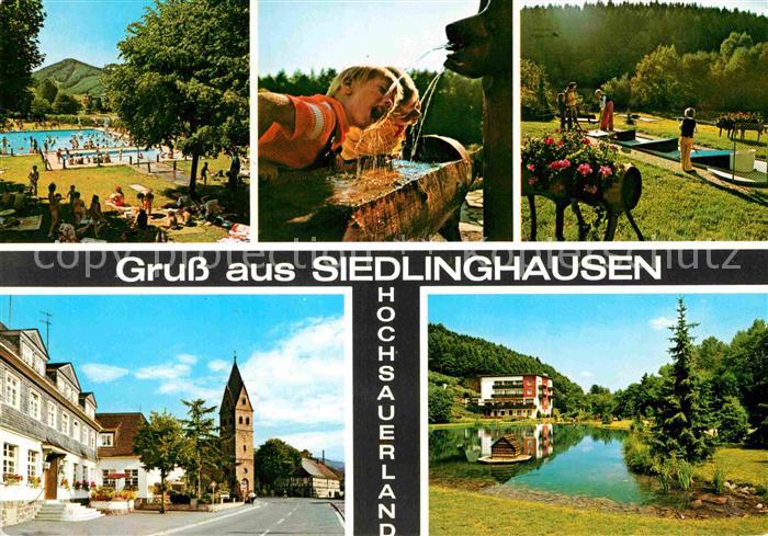 Siedlinghausen Freibad Kirche Teich Minigolf