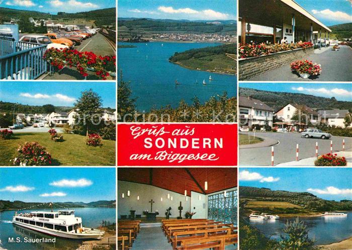 Sondern Biggesee Fliegeraufnahme Personenschiff Sauerland Kirche Teilansicht