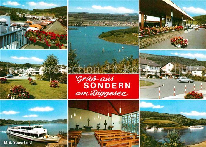 Sondern Biggesee Fliegeraufnahme Personenschiff Sauerland Kirche Park