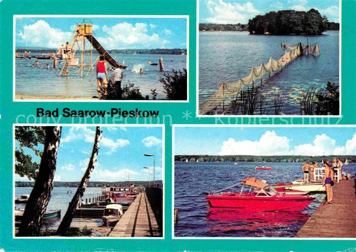 Bad Saarow-Pieskow Scharmuetzelsee Wasserrutsche Bootssteg